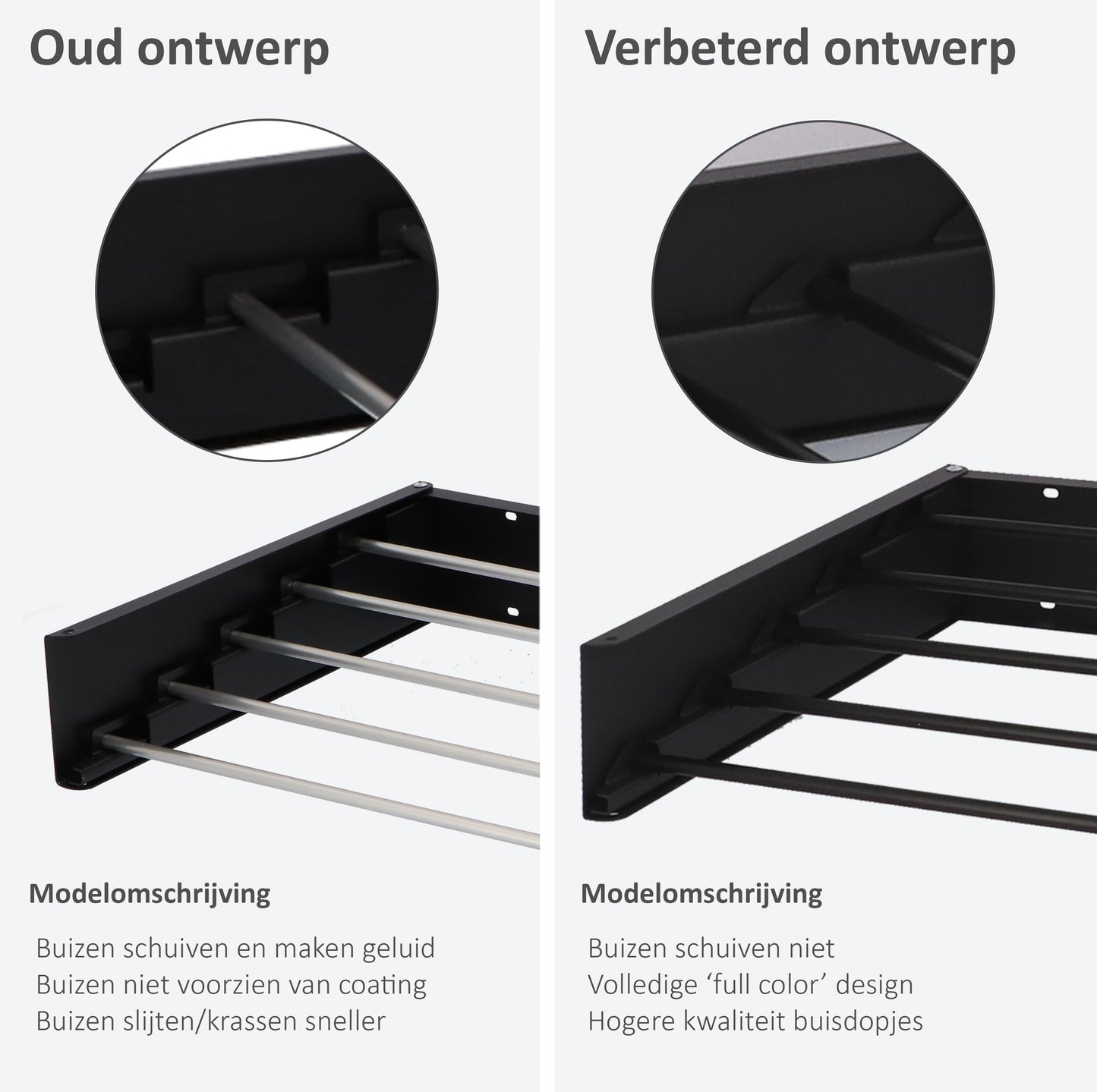 Wandwäscheständer XL Vollfarbe Schwarz 100 cm