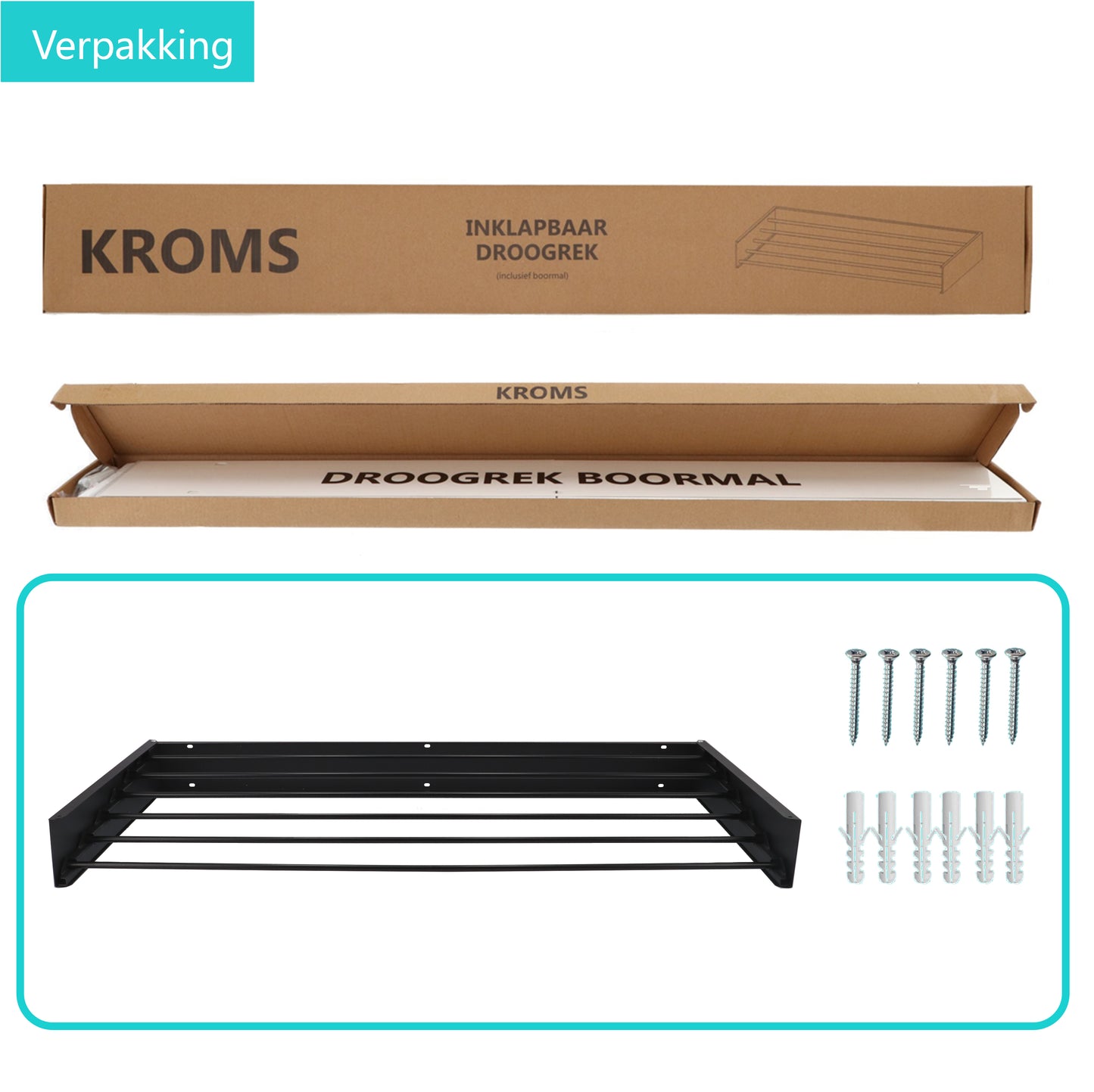 Wandwäscheständer XL Vollfarbe Schwarz 100 cm