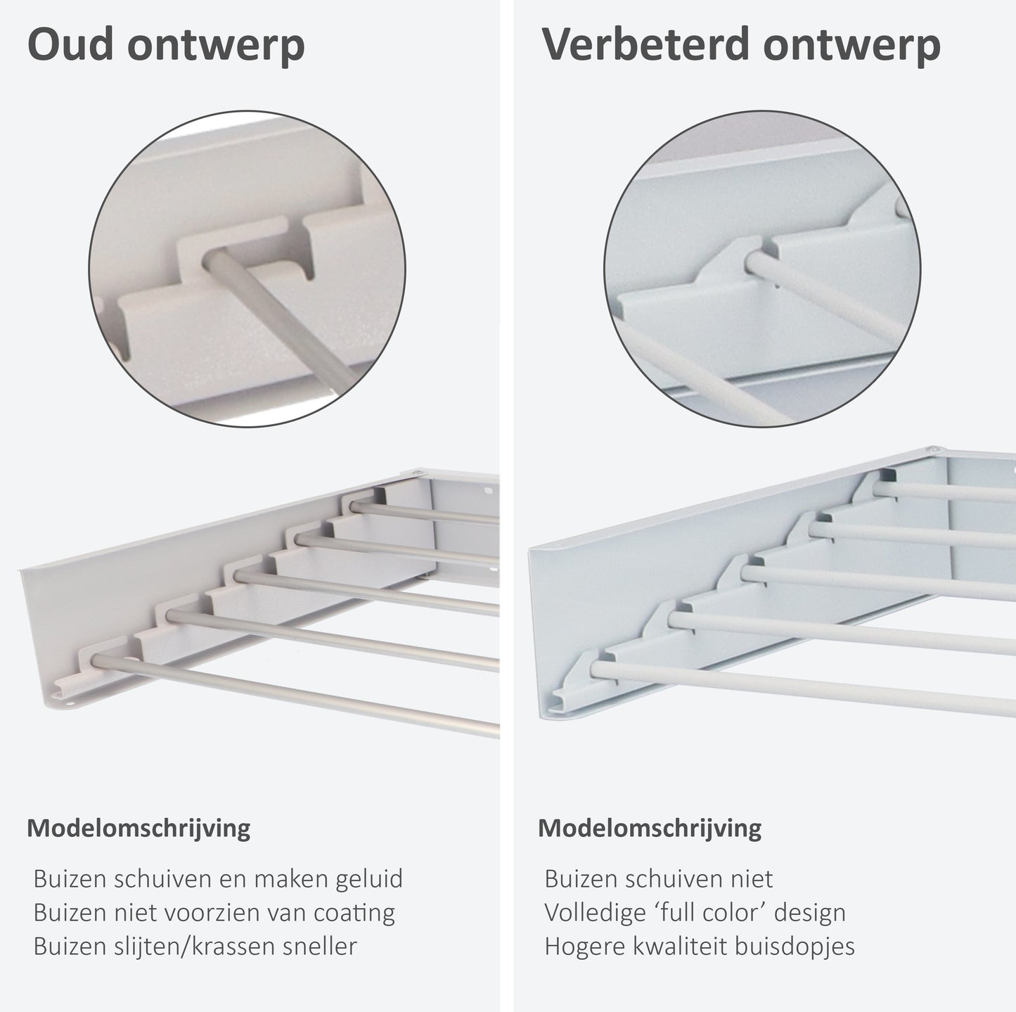 Wandwäscheständer XL Vollfarbe Weiß 100 cm