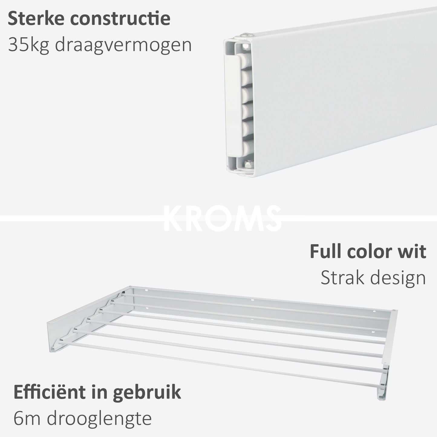 Wandwäscheständer XL Vollfarbe Weiß 100 cm
