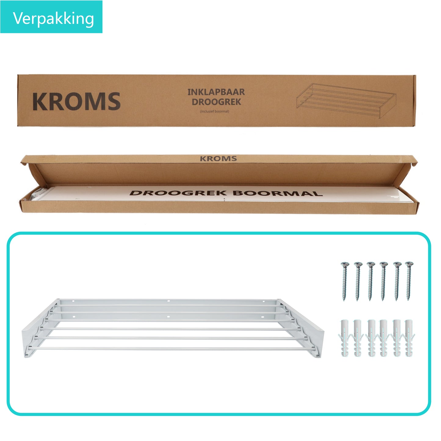 Wandwäscheständer XL Vollfarbe Weiß 100 cm