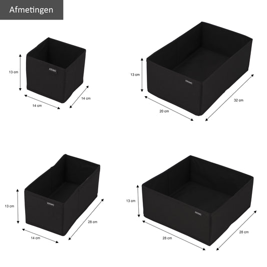 Organizer 8-delige set ladekast Zwart