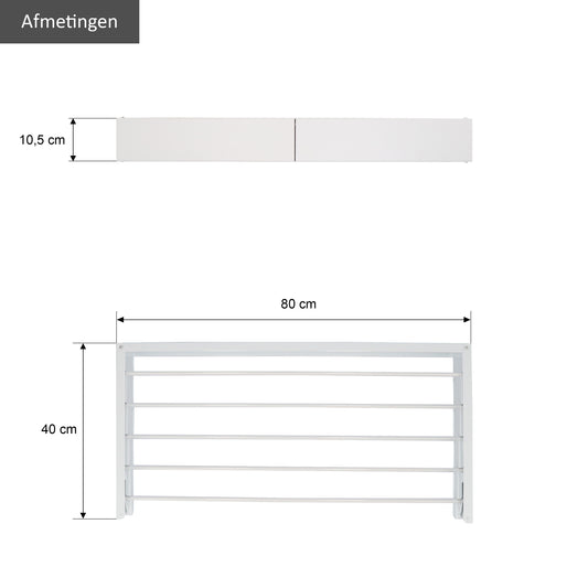Wanddroogrek Full Color Wit 80 cm