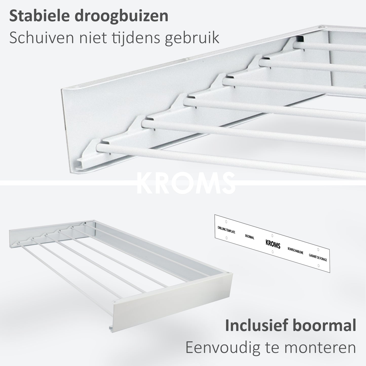 Wanddroogrek XXL Full Color Wit 120 cm