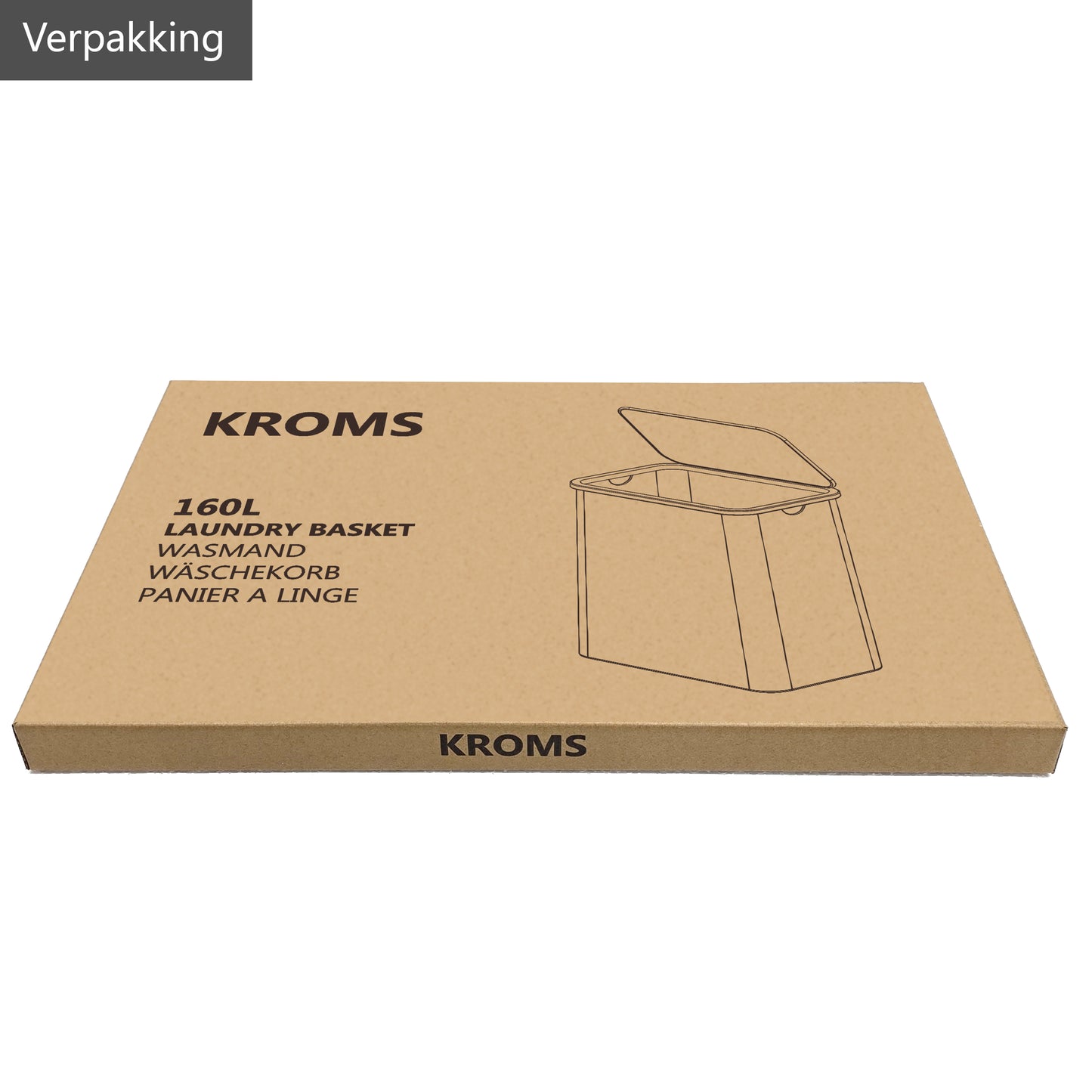 Wasmand Bamboe 3 vakken  Beige 160L
