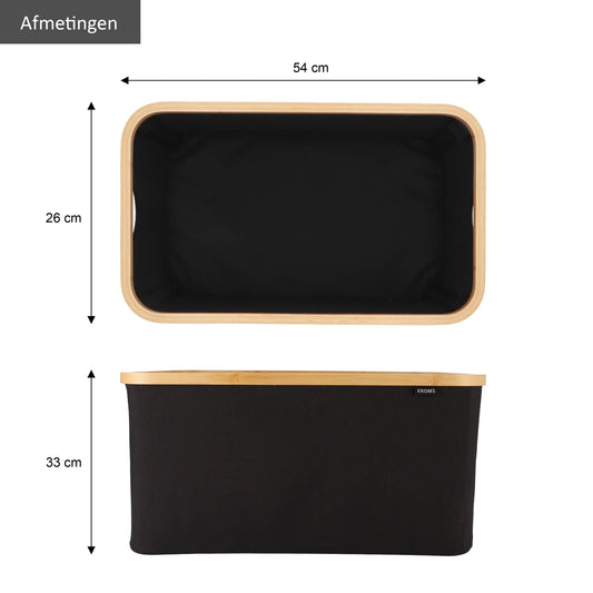 Wasmand opvouwbaar Zwart 45L