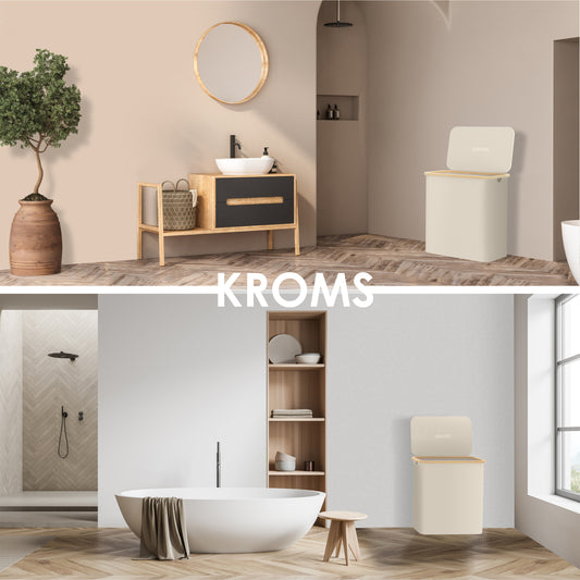 Wasmand Bamboe 3 vakken  Beige 145L