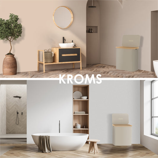 Wasmand Bamboe 3 vakken Zand 145L