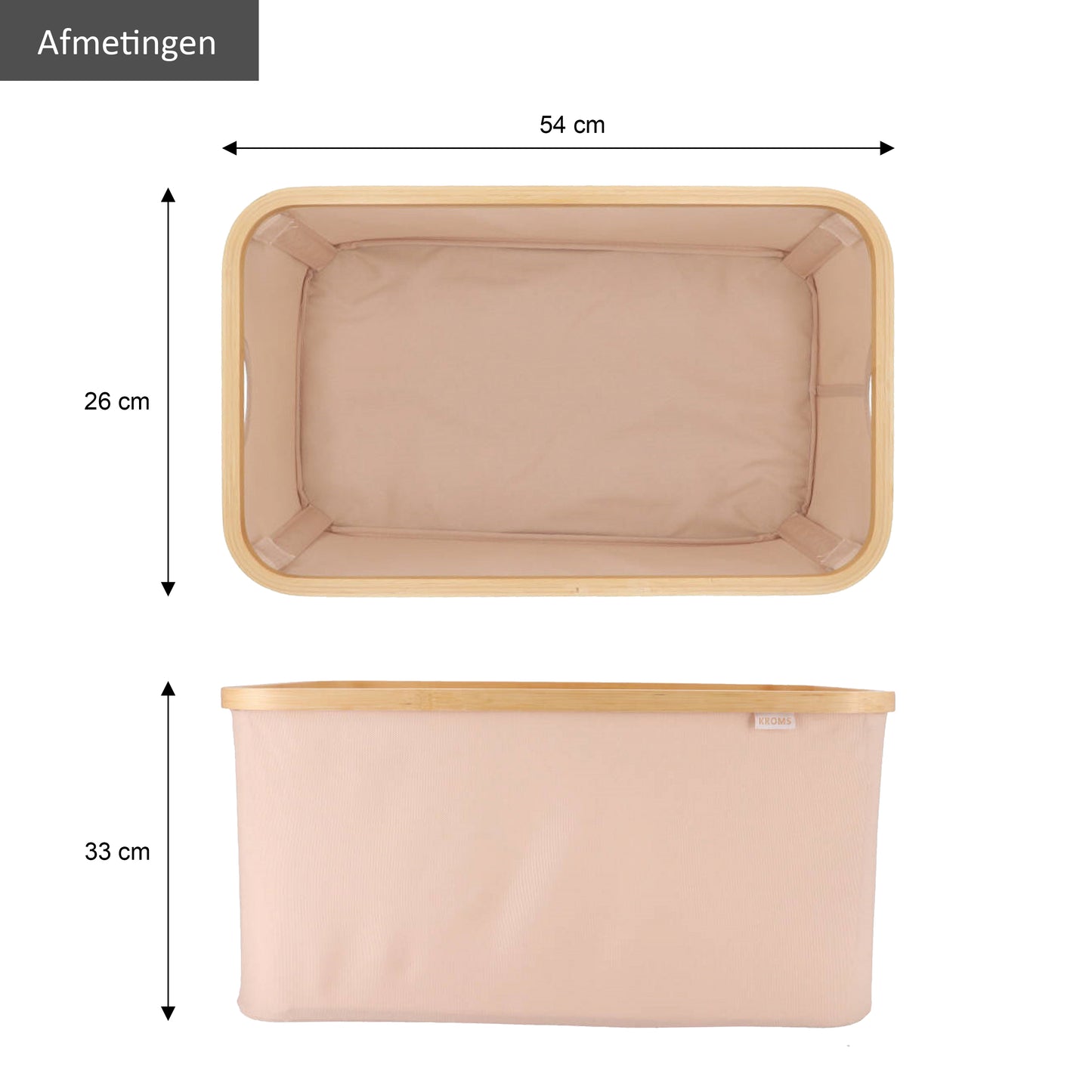Wasmand opvouwbaar Zand 45L