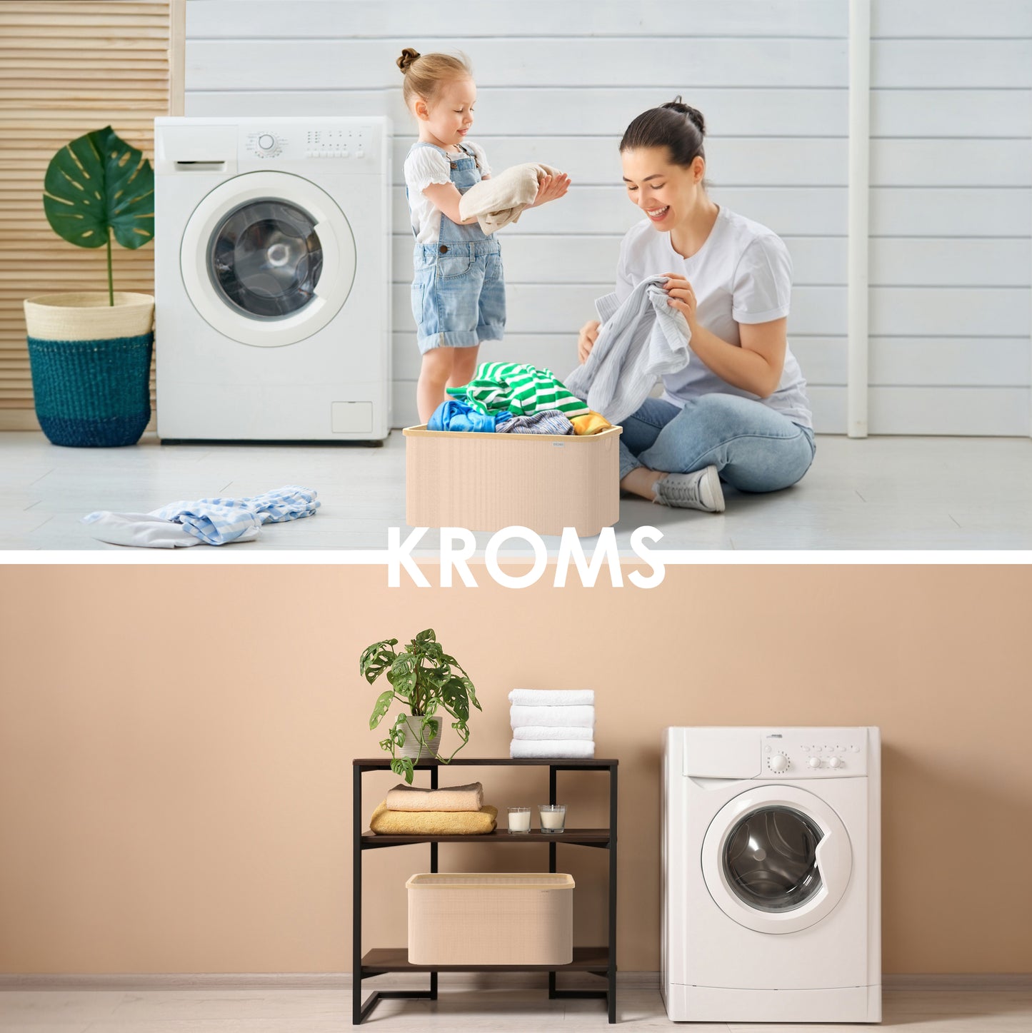 Wasmand opvouwbaar Zand 45L