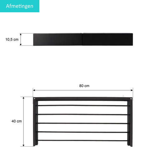Wandwäscheständer Full Color Schwarz 80 cm