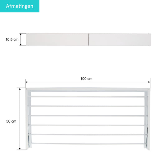 Wandwäscheständer XL Vollfarbe Weiß 100 cm