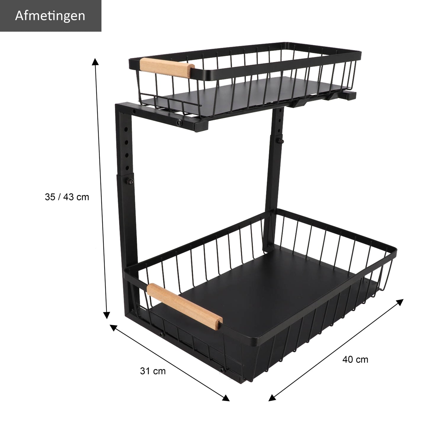 Gootsteenkast Organiser  Maat L Zwart