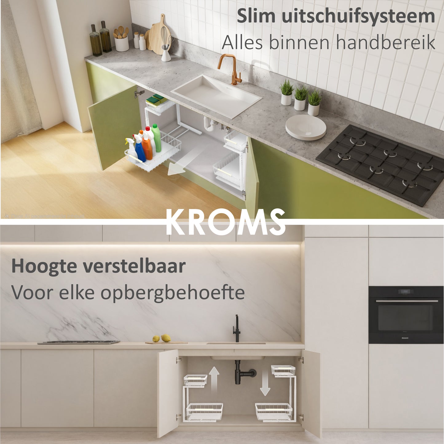 Gootsteenkast Organiser Maat L Wit