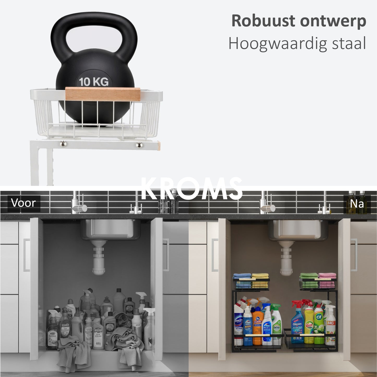 Gootsteenkast Organiser Maat L Wit