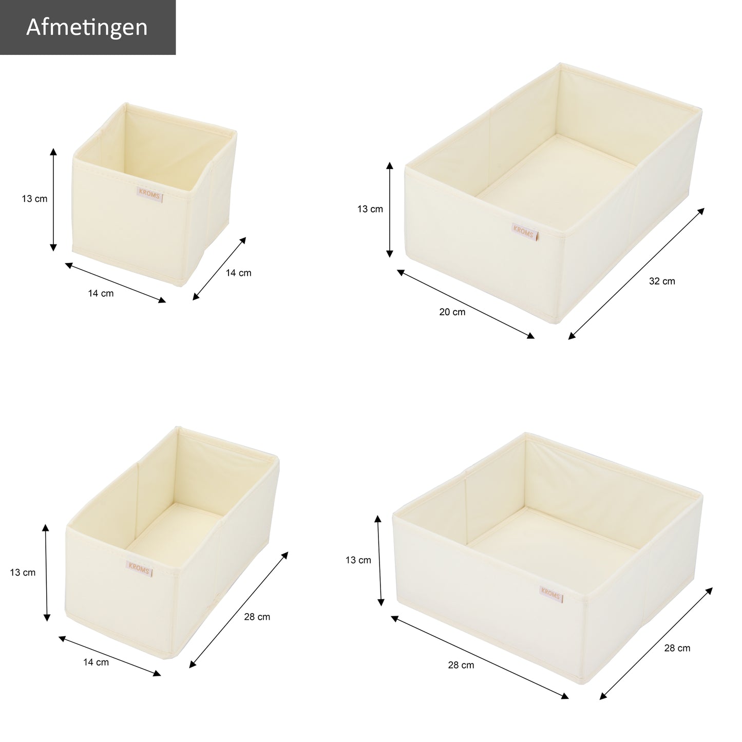 Organizer 8-delige set ladekast Beige