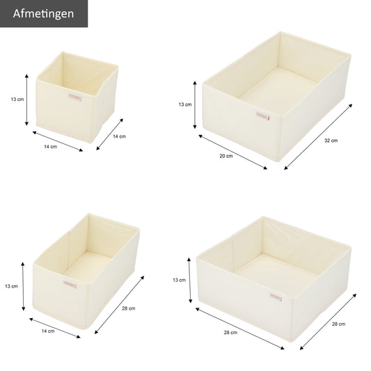 Organizer 8-delige set ladekast Beige