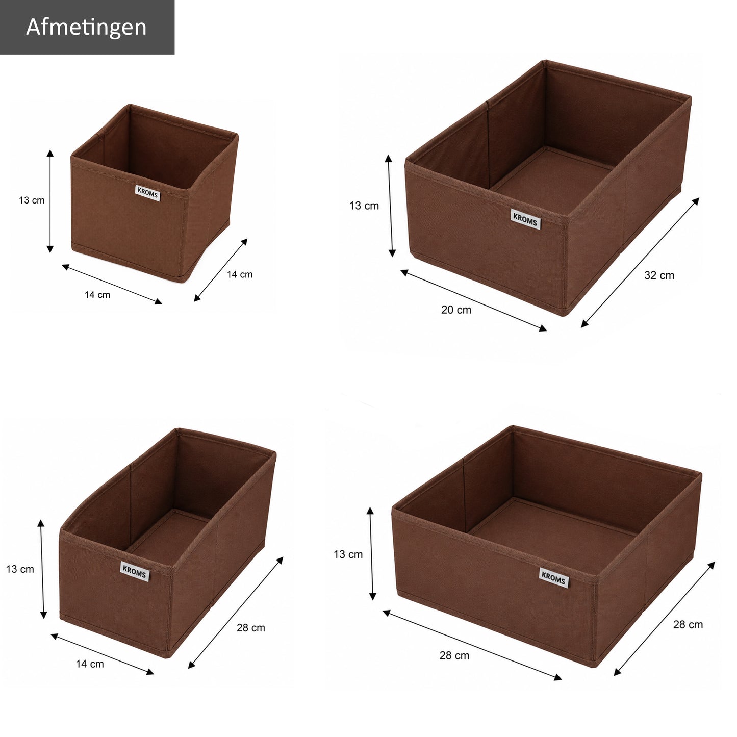 Organizer 8-delige set ladekast Bruin