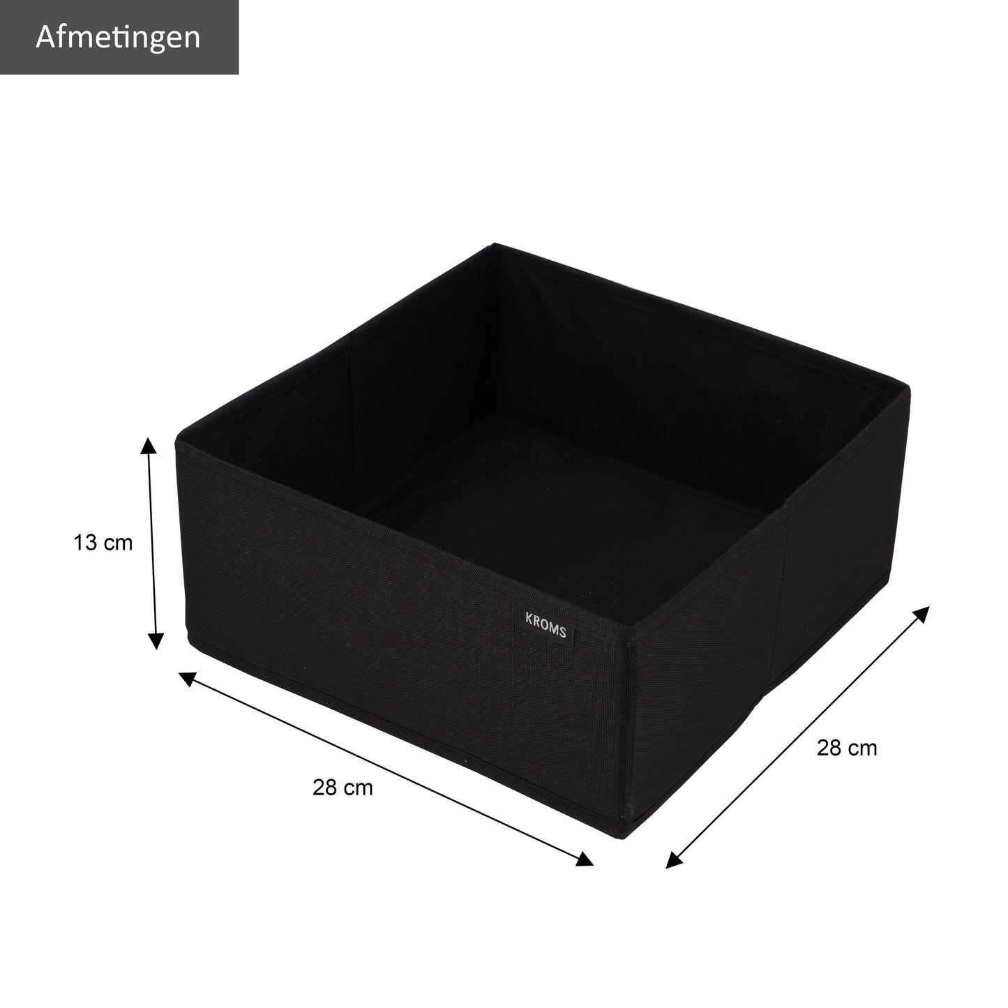 Organizer L Zwart 28x28x13cm P/2