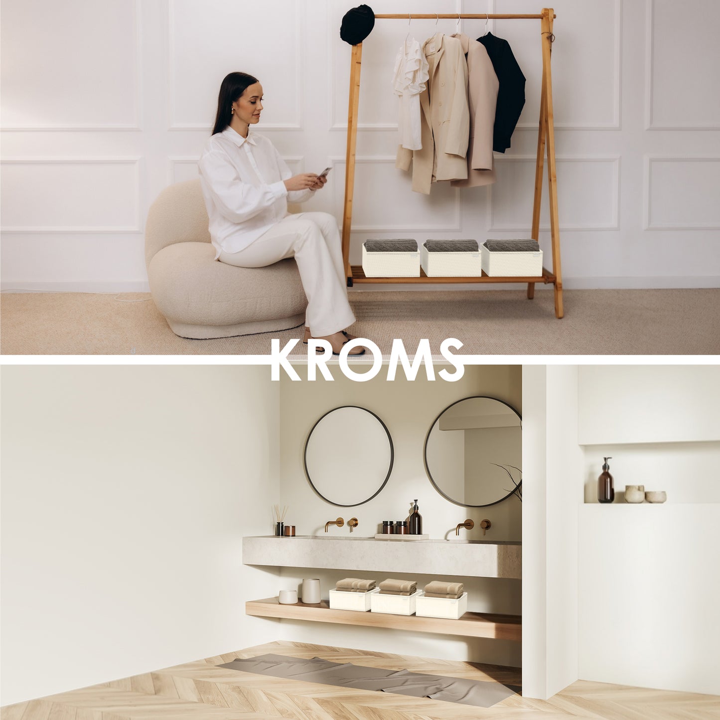 Organizer 8-delige set ladekast Beige