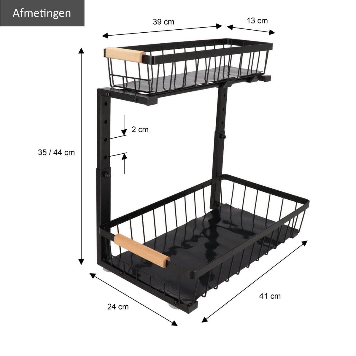 Organisateur de Meuble sous Évier Taille M Noir
