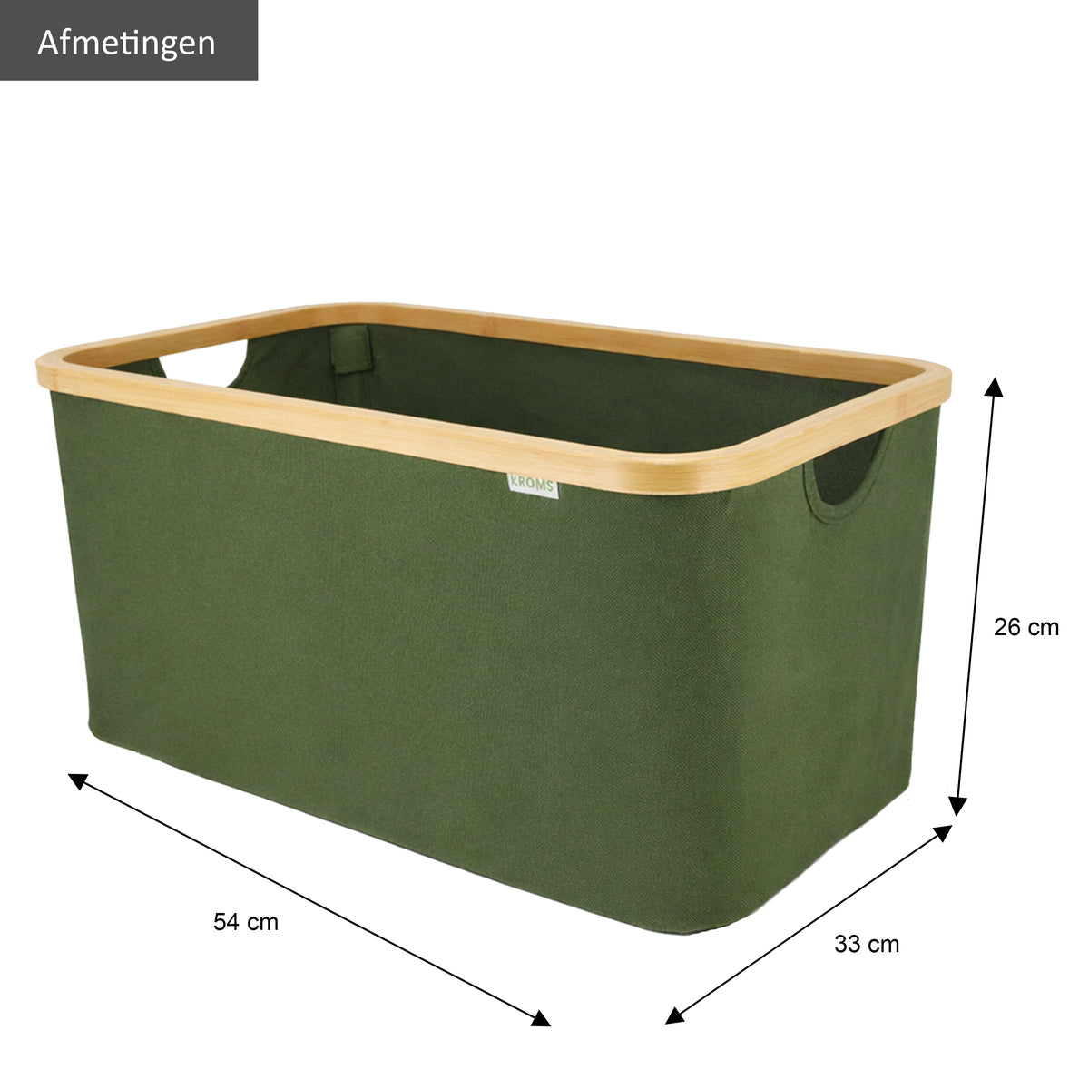 Faltbarer Wäschekorb, olivgrün, 45 l – KROMS